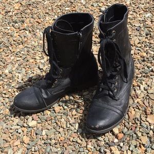 Black combat boots